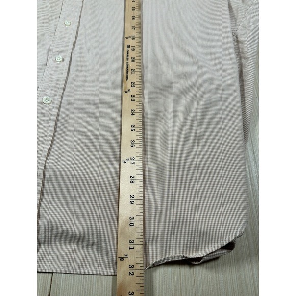 VTG Ralph Lauren Shirt Mens 2XL Beige Mini Check Blake Cotton Oxford Button Down - Picture 4 of 4